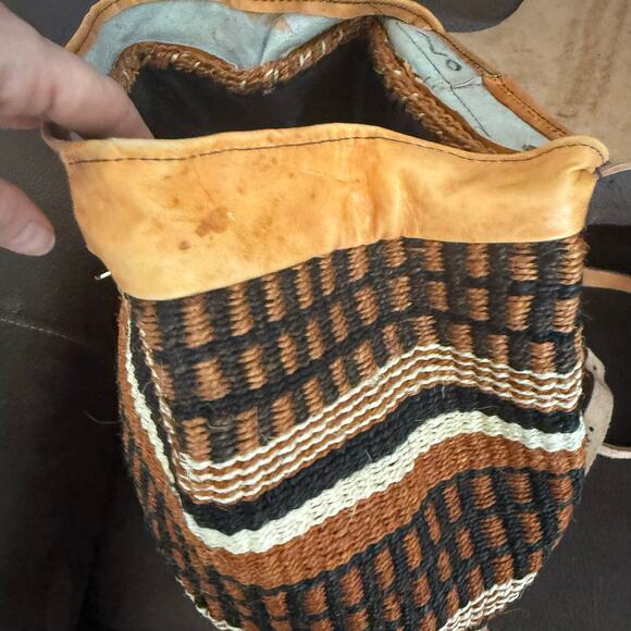 80’s weave basket bag farmers market bag medium sisal bag pack backpack artisan - Picture 10 of 11